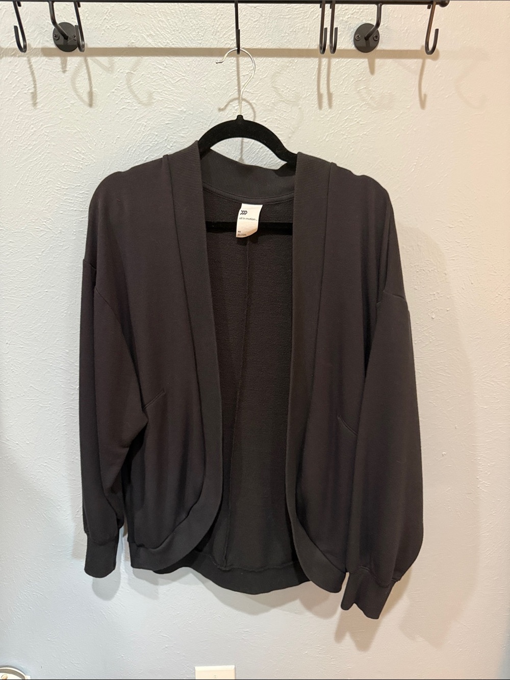All In Motion Women's Open-Front Black Sweater Cardigan